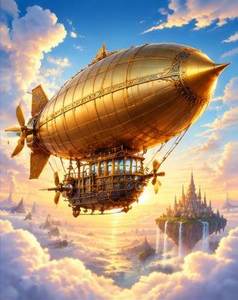 Golden Airship — ilustrație de joc